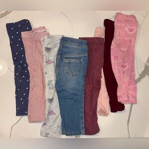 Assorted Brands Bundle of 8 Colorful Toddler Pants/Leggings Bundle Size 18m